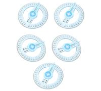 Sosoport 5 Piezas Transportador Circular de 360° de Plástico Escala Clara, Herramienta de Medición Multifuncional para Oficina y Dibujo Técnico, Adecuado para Estudiantes y Profesionales