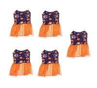 Sosoport 5 Piezas Vestido de Halloween para Mascotas Trajes de Cachorro Falda de Perro disfrazarse de Mascota Perro Gracioso Ropa Divertida para Gatos Faldas de Perro de Halloween poliéster