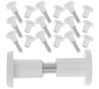 Sosoport 50 Piezas de Herrajes para Muebles Plástico y Hierro Tornillos y Tuercas para Sujetadores de Tableros Color Blanco Ideales para Montaje y Conexión de Tableros Carpintería y