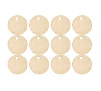 Sosoport 50 Piezas de Rodajas Redondas de Madera con Agujero para Manualidades y Decoración, Superficie en Blanco para Pintar y Escribir, Ideales para Decoupage y Placas