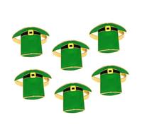 Sosoport 6 Piezas 6 Servilleteros Anillos de Servilleta de Aleación Verde para Fiesta de San Patricio, Decoración de Mesa Diseño de Sombrero Irlandés, Porta Servilletas para Reuniones