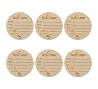 Sosoport 6 Piezas placa de Vaya mensual para recién nacido momia del bebé letreros de madera para bebés signos de nombre infantil tarjetas de anuncio para bebés