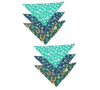 Sosoport 6piezas Bandanas Triangulares para Perros Día De San Patricio Accesorios para Mascotas Ajustables y Transpirables Mediano Estilo Festivo Diseño De Trébol