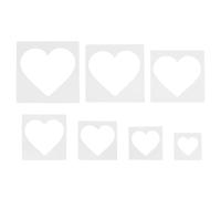 Sosoport 7 Plantillas de Corazón de Plástico Reutilizables Tamaños Variados Diseño Hueco para Pintar y Dibujar Ideales para Manualidades y Decoración en San Valentín y Día Madre