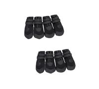 Sosoport 8 Piezas cálidas Botas para Mascotas Dog Raincoat Dog Shoes Maquillaje Antideslizante Botas Negras Brillo de Tinte de Zapatos para Caminar para Mascotas Mascota