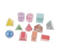 Sosoport 8 Piezas Geométricos Transparentes Medición de Volumen Herramientas de Enseñanza Matemática Material Didáctico Aulas y Hogar