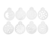 Sosoport 8 Plantillas de Reutilizables para Decoración de Café y Cupcakes, Proceso de Pulido, Ideales Arte Latte Creativo