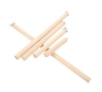 Sosoport Accesorios para Jaulas De Pájaros 5pcs Percha De Madera para Pájaros Tornillos y Tuerca Fácil Instalación Mascotas