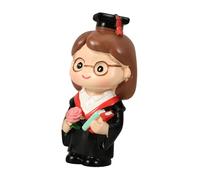 Sosoport Adorno para Tartas Graduación Resina Figura Doctora Mujer Pequeña Decoración Pastel Fiesta Graduados Práctica Elegante