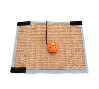 Sosoport Alfombra Rascador para Gatos De Sisal Natural con Bola Decorativa Protector De Muebles Mat De Arañazo Redondo De Transportar y Usar Diseño De Gancho y Bucles Doble Color para