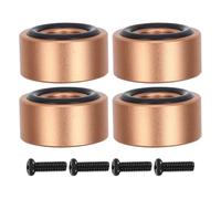 Sosoport Almohadillas Antideslizantes para Tabla de Cortar de Madera, Patas Elevadas de Aluminio Dorado 30x15mm, 4 Piezas con Tornillos para Estabilidad en Cocina y Bandejas de