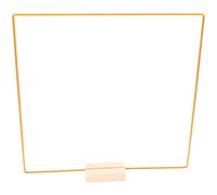 Sosoport Aros Metálicos de Alambre para Guirnaldas con Base de Madera Negra Aro Cuadrado 30 CM X 3 MM Centros de Mesa para Bodas y Decoración DIY