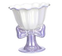 Sosoport Bol de Cerámica para Postres con Cuenco para Helado Tazón para Servir Aperitivos Ensaladas de Fruta y Color Diseño Flor y Lazo Uso Hogar y Restauración
