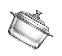 Sosoport Bol de Vidrio Templado Grueso con Tapa Transparente Resistente Horno y Microondas Cuenco para Almacenamiento de Frutas y Uso Familiar o Restaurantes