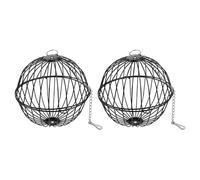 Sosoport Bola Colgante de Acero Inoxidable para Comedero de Heno 2 Piezas, Organizador de Anidación para Aves Silvestres y Roedores, Comedero de Jardín Seguro para Colibríes y