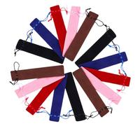 Sosoport Bolsa para Bolígrafos Cordón Ajustable Estuche de Felpa Gruesa Doble Cara 15 Piezas Multicolor Café Azul y Rosa Adecuado para Embalaje y Obsequio de Bolígrafos