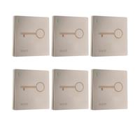 Sosoport Botón Pulsador para Salida de Puerta Automático Tipo 86 6 Piezas Botón de Timbre Reiniciable Color Dorado Interruptor de Liberación para Control de Acceso Residencial y