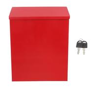 Sosoport Buzón de Hierro Rojo con Cerradura y Llave Buzón Cerrado para Pared Organizador de Correo Montado Pared Exterior para Oficina y Hogar Capacidad Grande