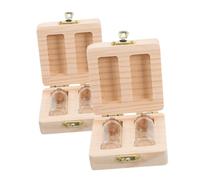 Sosoport Caja de Almacenamiento de Cabello Fetal para Bebés Caja de Recuerdos para Guardar Recuerdos del Primer Corte de Pelo para Niñas y Color Madera