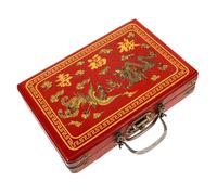 Sosoport Caja de Almacenamiento de Mahjong Vintage Caja Chino Espacioso para Fichas de Mahjong y Otros Accesorios para Entusiastas