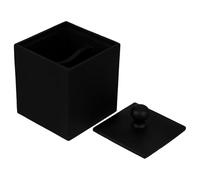 Sosoport Caja de Almacenamiento para de y Palillos de Dientes Organizador Compacto de Mate Negro con Tapa Estuche Multifuncional para Baño y Maquillaje Ahorro de Espacio Capacidad