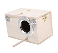 Sosoport Caja De Nido para Pájaros De Madera Natural Casa De Cría para Periquitos Agapornis y Cacatúas Diseño Espacioso y Elegante De Limpiar y para Aves Pequeñas