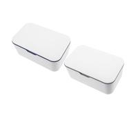 Sosoport Caja Dispensadora de Toallitas Húmedas para Ñiño Portátiles, Contenedor Práctico y Portátil de Plástico Gris y Azul, para Viaje y Uso Doméstico, Set de 2 Unidades para Padres
