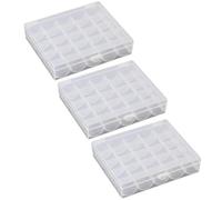 Sosoport Caja Organizadora Transparente 25 Compartimentos para Bobinas de Máquina de Coser, 3 Piezas, Contenedor Cierre Seguro Adecuado para Manualidades y Costura en Casa y Viajes