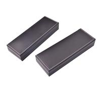 Sosoport Caja Portalápices de Cuero PU Negra 170x62x29 Mm, Pack 2 Unidades, Estuche Portátil Resistente al Agua para Oficina y Papelería, Contenedor para Bolígrafos y Lápices de Moda
