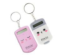 Sosoport Calculadora Portátil Mini 2 Piezas Rosa y Gris Calculadora Electrónica Básica para Estudiantes Diseño de Dibujos Animados Práctica para Uso Escolar y Oficina
