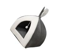 Sosoport Cama Nido para Gatos Escondite para Conejillos De Indias Cómoda Almohadilla para Dormir Cueva Nido para Mascotas Color Gris
