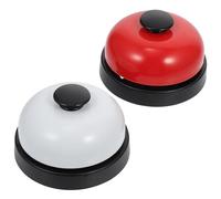 Sosoport Campana para Llamar Comida Juego Timbre de Llamada de Mesa 2 Piezas Campanas Tapa Blanca y Roja Diseño Compacto para Oficinas Restaurantes y Entrenamiento de Mascotas