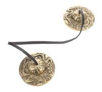 Sosoport Campanas de Meditación Tibetana Tingsha de Latón Dorado para Meditación y Actuaciones Musicales, Instrumento Tradicional Fácil de Usar y Decoración Feng Shui