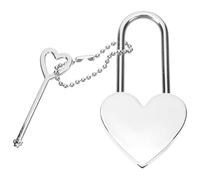 Sosoport Candado de Corazón Pequeño de Metal con Llave para Equipaje Mochilas y Taquillas Candado para Viaje y Uso Diario Cerradura Segura y Portátil para Maletas y Joyeros