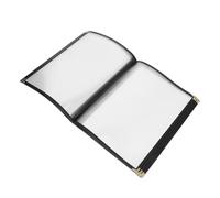 Sosoport Carpeta de Menú Transparente A4 Borde Dorado Diseño Moderno y Elegante 8 Páginas, Material Pvc Práctica para Pubs y Bares