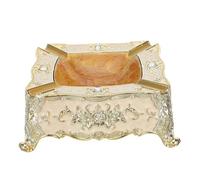 Sosoport Cenicero Cuadrado de Plástico Vintage Borde Rosas, Resistente a Impactos, Tamaño 17.5x17.5 Cm, Cenicero Decorativo para Mesa Interior y Patio, Bandeja de Cigarrillos Retro