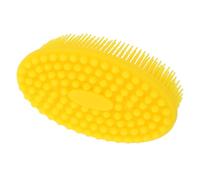 Sosoport cepillo de baño para bebé cepillo de pelo recién nacido cepillo de pelo infantil peine de costra láctea cepillo para la hora del baño del bebé peine de bebé gel de sílice Amarillo
