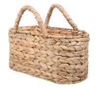 Sosoport Cesta de Almacenamiento Ovalada Tejida a Mano de Hierba de Calabaza Pequeña con Asas Suaves Cesta Organizadora para Frutas y Verduras para Picnic y Cocina Ventilada y Decorativa