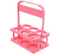 Sosoport Cesta de Cerveza Plegable Portátil con Mango Organizador de Bebidas para Hogar Bares y Picnics Estante de Cerveza Práctico y Elegante Color Rosa