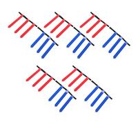 Sosoport Cinturones de Fútbol Bandera Deportiva Ajustables para Jóvenes y Adultos Juego de 14 Piezas 3 Banderas por Cinturón Rojo y Azul Equipo de Entrenamiento al Aire Libre para