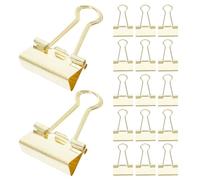 Sosoport Clips de Carpeta de Metal Dorados 25mm Pack de 48 Unidades Clips Multiusos para Oficina Papelería y Hogar para Organizar Documentos y Sujetar Papeles