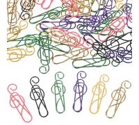 Sosoport Clips de Papel Metálicos Forma de Nota Musical 120 Unidades Multicolor Oro Amarillo Rojo Verde Púrpura Negro 40 MM para Oficina Escuela y Manualidades
