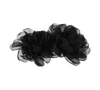 Sosoport Clips Decorativos Negro para Zapatos de Tacón Alto para Mujer, Hebillas Desmontables de Tela con Diseño Floral, Elegantes y Clásicos 2 Piezas para Boda y Fiesta