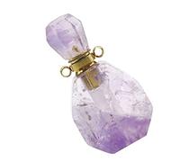 Sosoport Colgante Botella Perfume Natural de Fluorita Mini Frasco Esencial para Aromaterapia Collar Decorativo sin Cadena Accesorio Femenino Color