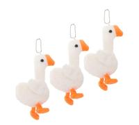 Sosoport Colgantes de Ganso de Peluche 3 Piezas Cadena de Cuentas de Color Claro, Llaveros Mini para Decoración de Cumpleaños, Favores de Fiesta y Adornos para Bolsos o Mochilas