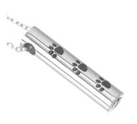 Sosoport Collar de urna de Perro Gato Mascota Figurilla pequeños candelabros Gato para Amantes de Collar de urna para Hombre Joyas de cremación para Cenizas Acero Titanio Silver