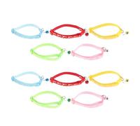 Sosoport Collar para Gatos Ajustable con Campana y Estampado de Luna y Estrellas Juego de 10 Piezas en Colores Variados Azul Lago Amarillo Rojo Rosa y Verde Claro Collar Reflectante