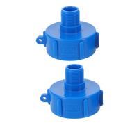 Sosoport Conector Adaptador de Válvula para Tanque Ibc Plástico Azul Rosca Externa 2 a 6 Puntos 2 Piezas Accesorio Hidráulico para Manguera Industrial Conexión Rápida para