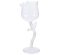 Sosoport Copa de Vino de Vidrio Forma de Rosa para San Valentín, Diseño Decorativo Elegante y Multifuncional Adecuado para Bares y Ktv