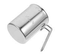 Sosoport Copa Medidora de Acero Inoxidable Resistente y Fácil de Limpiar con Mango Taza Medidora Graduada para Arroz y Líquidos Dispensador para Bebidas y Cremas Recipiente Multifuncional
